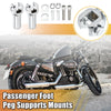 Harley Softail Silver Tone Passenger Foot Peg Footrest Mounts Clevis