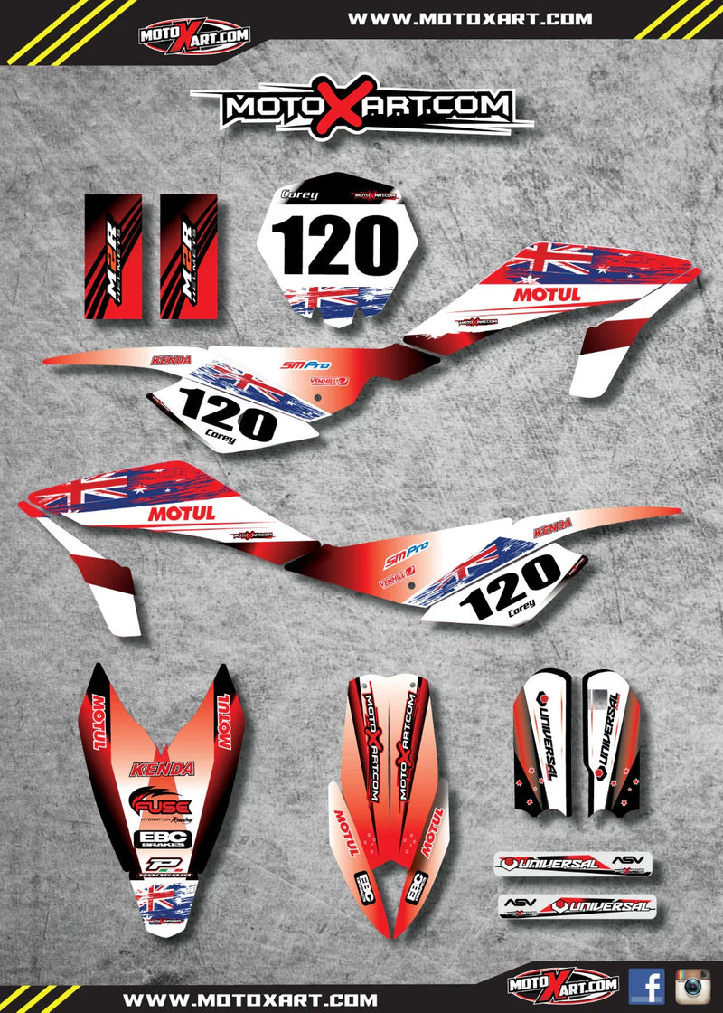 Husqvarna CR 65 (2012-2015) - AUSSIE PRIDE Stickers Custom Graphic Kit