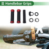 Rhombus Black Red 7/8" 22mm Motorcycle Hand Grips Cover Kit