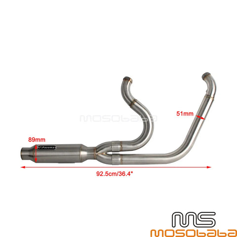 Harley Dyna Super Glide Custom Full 2-into-1 Exhaust Muffler (2006-2017)