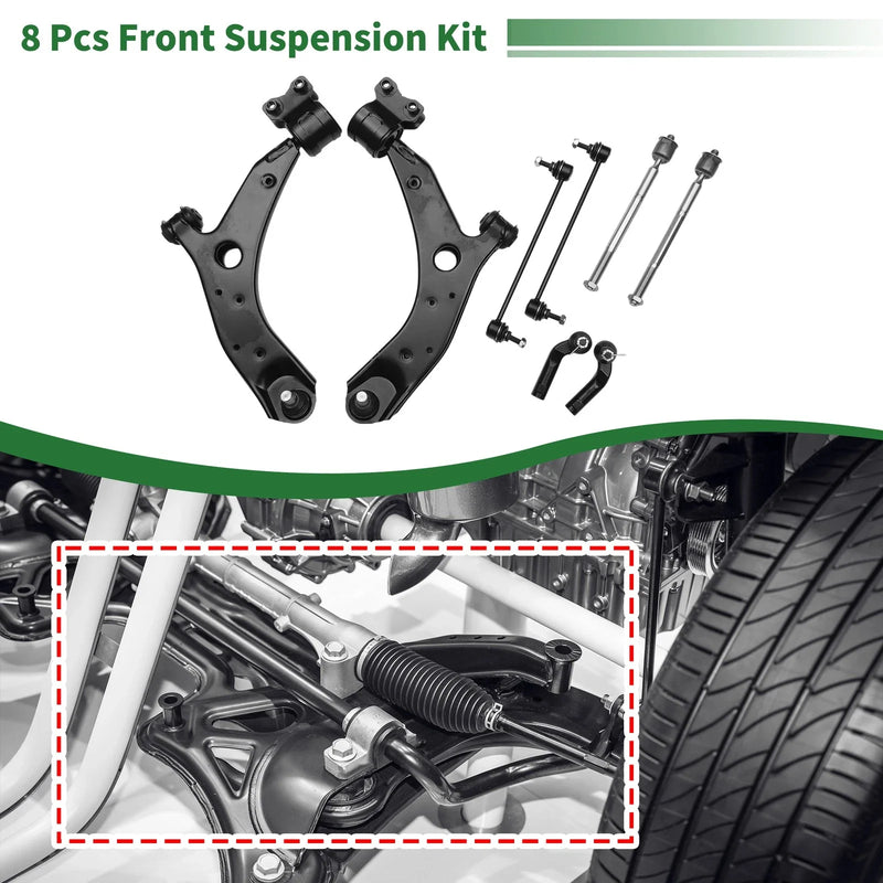 Mazda 3 8 Pcs Front Lower Control Arms (2004-2009)