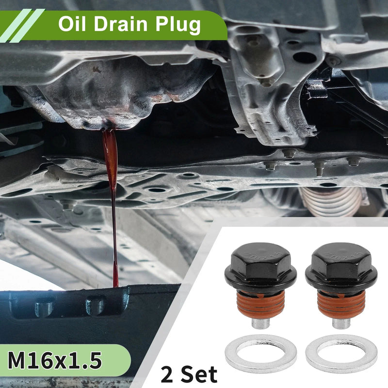 Car, Motorcycle 2 x M16x1.5 Aluminum Oil Drain Plug with Gasket
