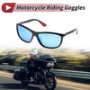 1 x Motorcycle Riding Goggles Blue Lens Black Frame