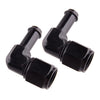 2 x 6AN AN6 Female to 3/8" 9.5mm Swivel Fitting Hose 90 Degree Elbow Adapter