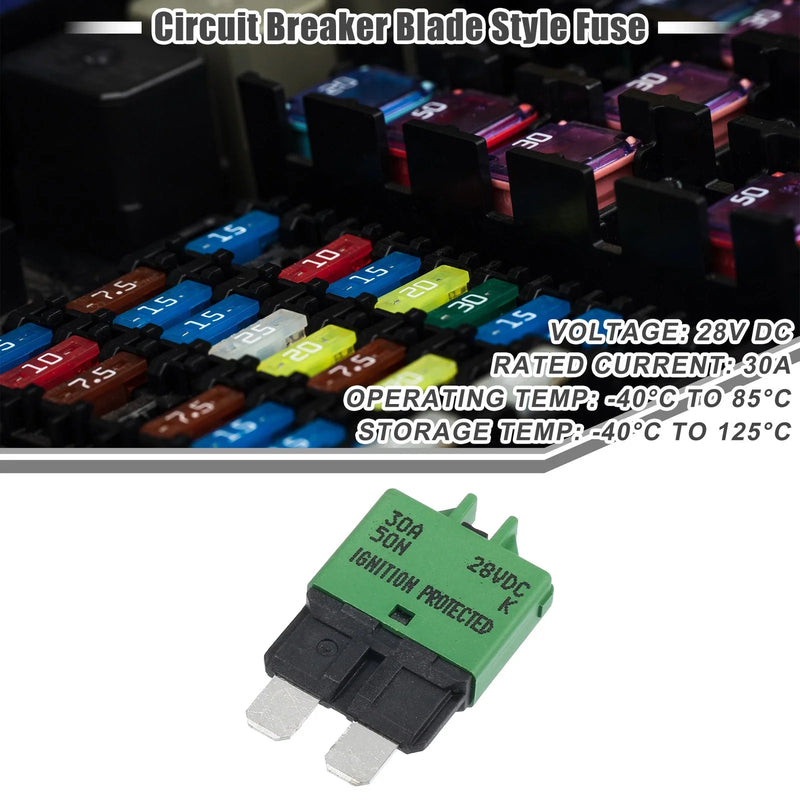 Car Marine RV Circuit Breaker / 30A 28V / Blade Style Resettable Fuse