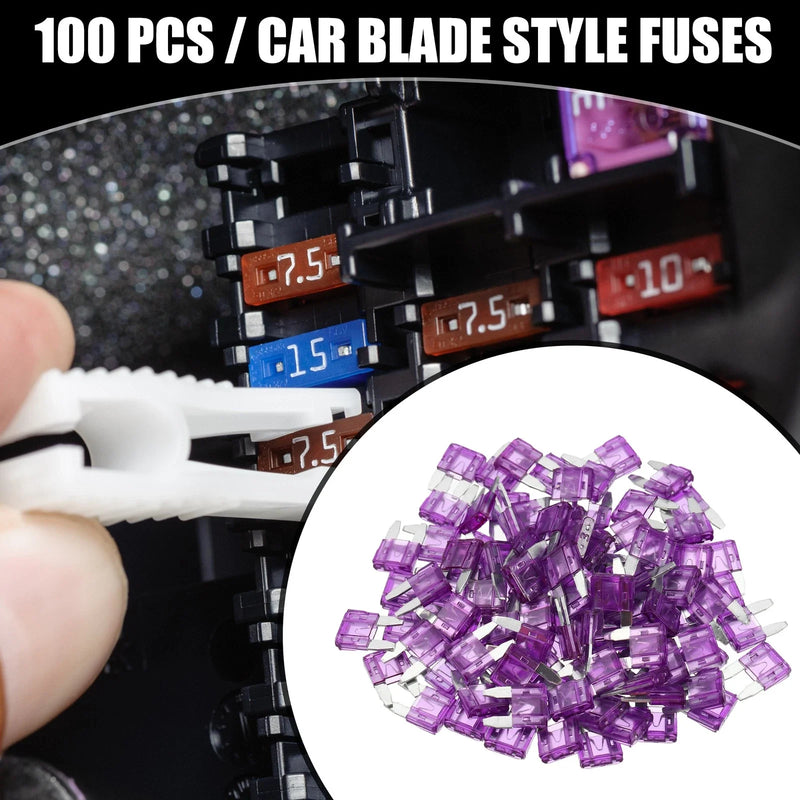 Car Short Circuit Protection 100 Pcs Mini 3AMP APM/ATM Blade Fuses