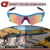 1 Set Motorcycle Riding Goggles Red Lens Blue Frame PC TPU Cycling Sunglasses