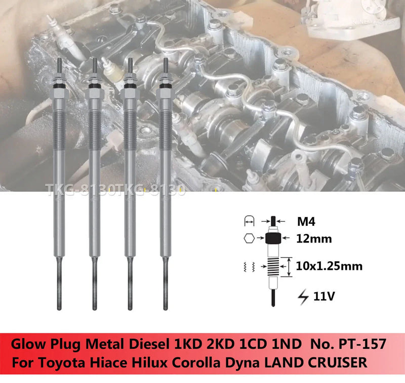 Toyota Land Cruiser, Hilux, Hiace, Corolla 4 x Glow Plugs