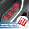 Toyota RAV4 (2019-2022) Red Aluminum 14Pcs Window Switch Button Cover Trim