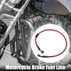 Motorcycle Red Braided Brake Clutch Oil Hose Pipe 60cm