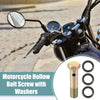 Motorcycle 2 x Set M10x1 44mm Length 4 Hole Hollow Bolt Screws with Washer