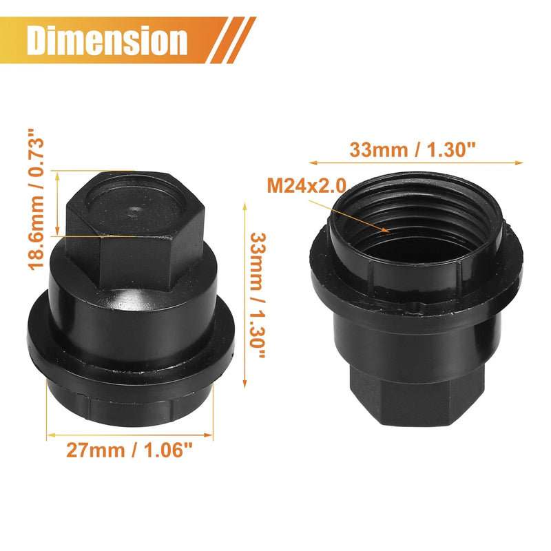 Chevrolet Camaro (1997-2001) Black 24 x 24mm Wheel Lug Nut Covers