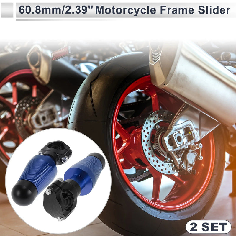 1.1–1.3 Aluminum Alloy Motorcycle Slider Frame 2 x Blue