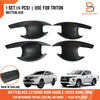 Mitsubishi Triton Ute 4PC Matte Black Door Handle Insert Cup Bowl (15-23)
