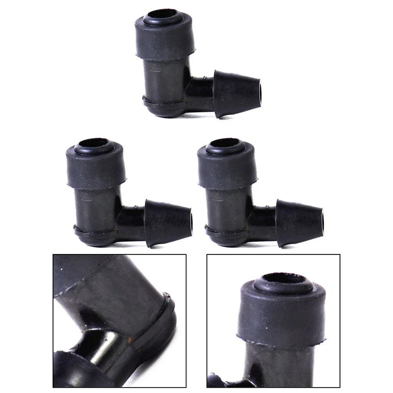 Motorcycle Bike ATV 3 Pcs 90 Degree Non Resistor-Plug Cap Covers