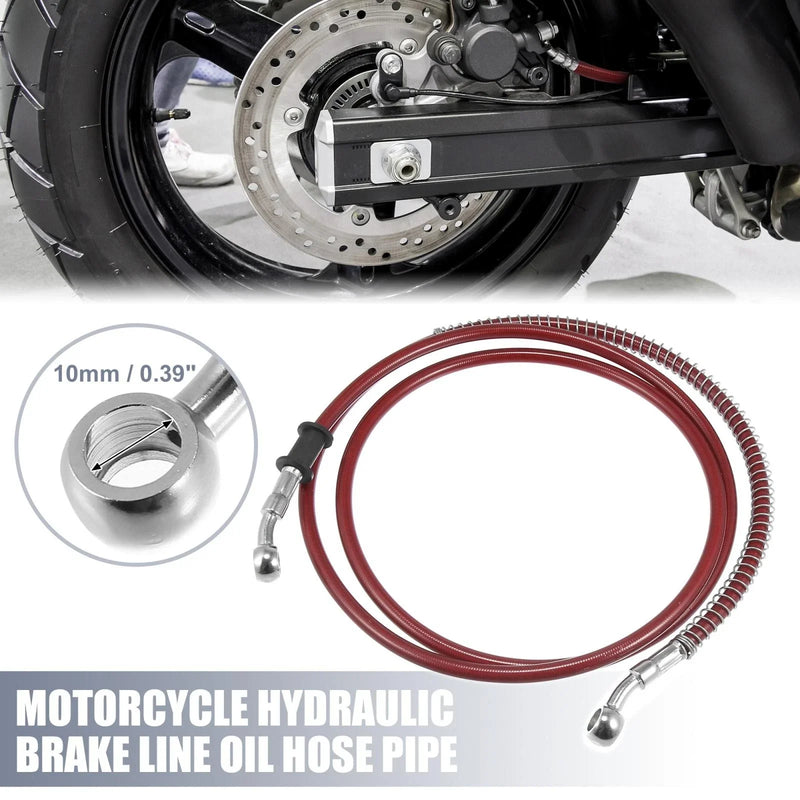Motorcycle Brake Line / 10mm / Hydraulic Hose, Stainless Steel Red
