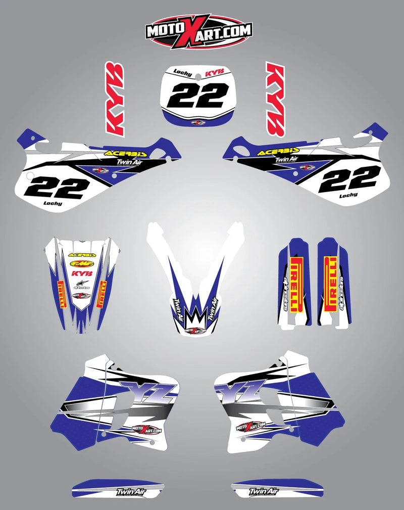 Yamaha YZ 250 Full Graphic Kit Decals Stickers (1993-1995)
