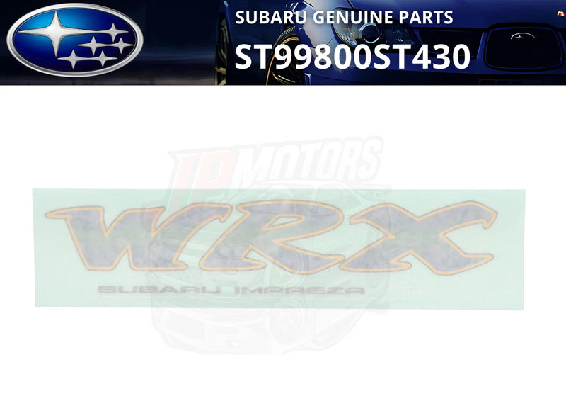 Subaru GC8 Impreza WRX STI Rear Trunk Decal Sticker