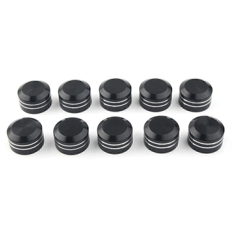 Harley 9mm Black CNC Inner Motor Bolt Topper Caps