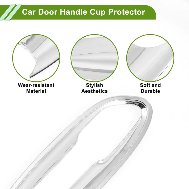 BMW X3 Chrome Silver Tone 4 Pcs Door Handle Cup Protector (2018-2022)