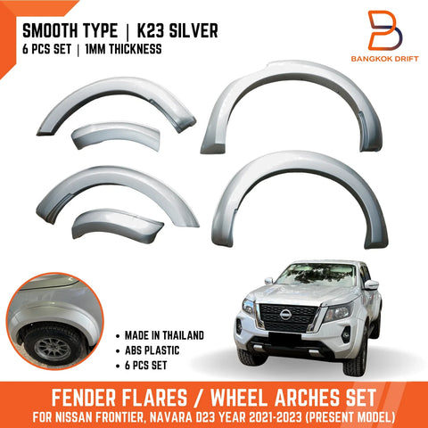 Nissan Navara D23 Ute 21-24 Dual Cab Brilliant Silver Fender Flares