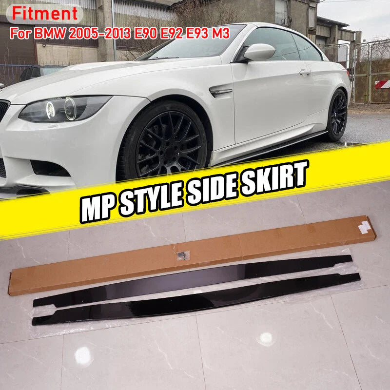 BMW 3 Series E90 E92 E93 M3 Black 2 x Side Skirt Extensions (2005-2013)
