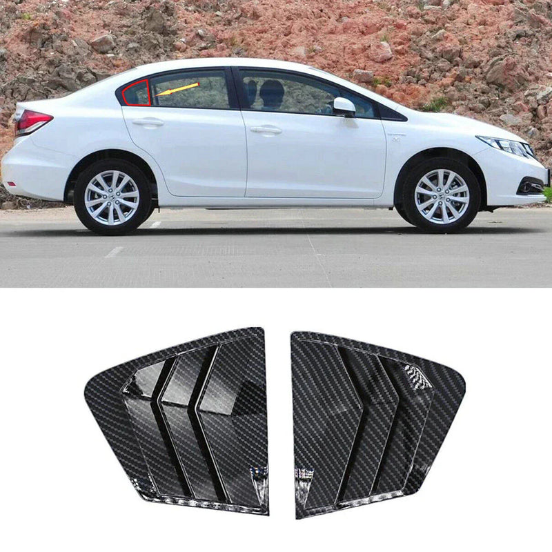 Honda Civic 2 x Car Side Quarter Window Vent Louver Covers (2012–2015)