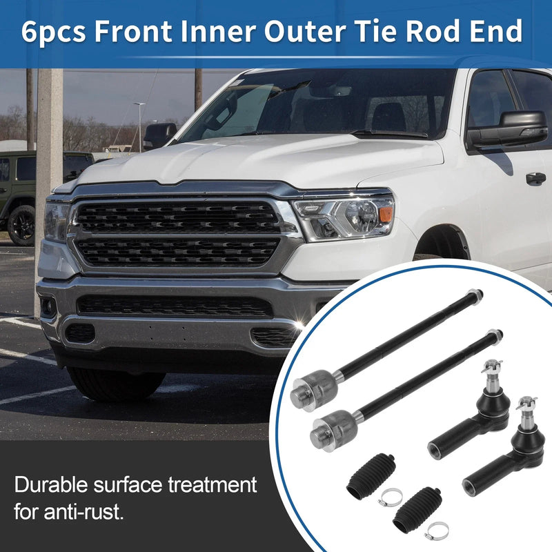 Dodge Ram 1500 6pcs Front Tie Rod End Links with Boots (2011-2012)