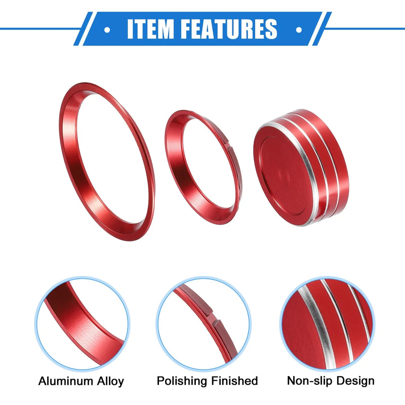 Subaru Forester (2019-2023) Red 4 x AC Climate Control Knob Rings
