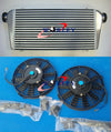 Car Aluminum Turbo Intercooler + Fan 600x300x70mm