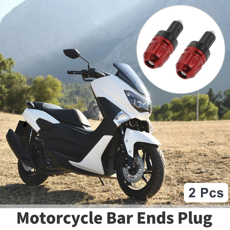 20mm Handlebar Red 2 x Motorcycle Bar Ends Plug Aluminum Alloy
