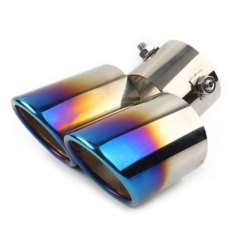 Universal Car Dual Stainless Steel Rear Exhaust Pipe Tail Muffler Tip