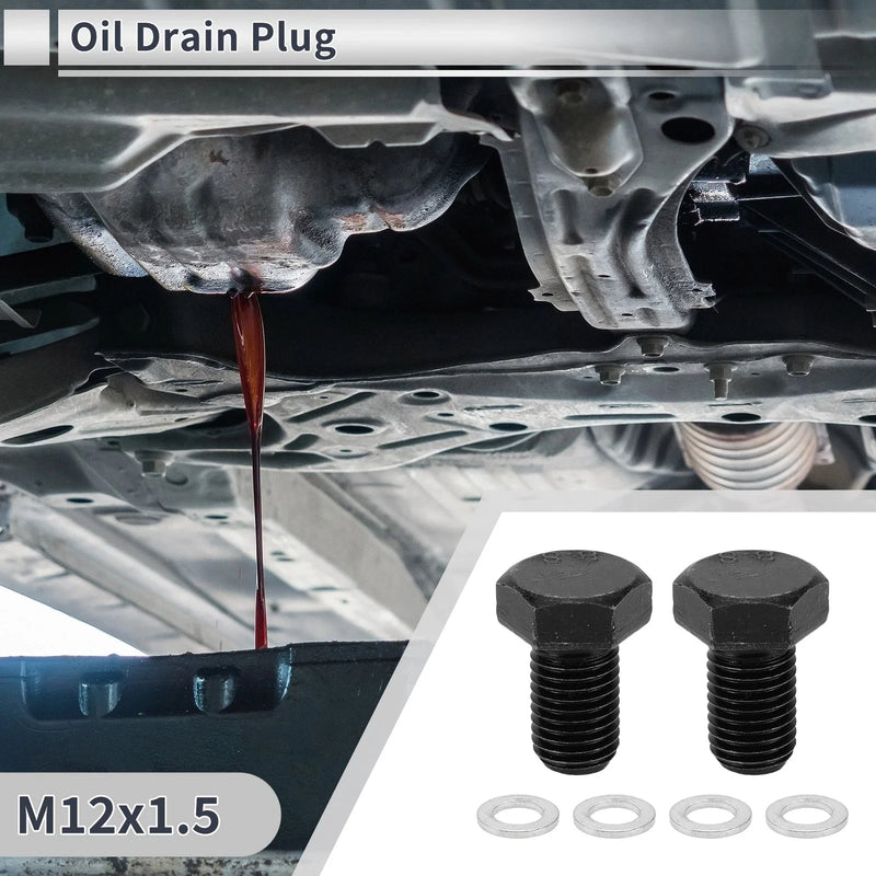 Car Motorcycle Set 1x M12x1.5 1.06" Engine Oil Drain Plug with Gasket