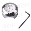Motorcycle Chrome White 7/8" Handlebar Temp Dial Clock Thermometer