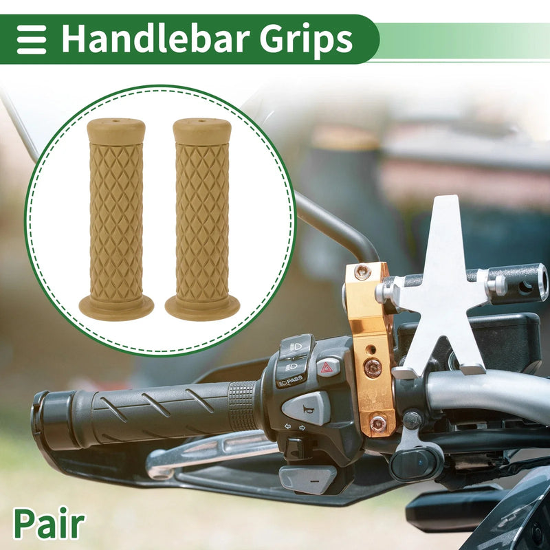 Motorcycle Handlebar End Grips TPU Khaki 25mm Hand Grips Cover
