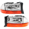 Headlights Headlamps w/ Signal Left & Right Pair Set for