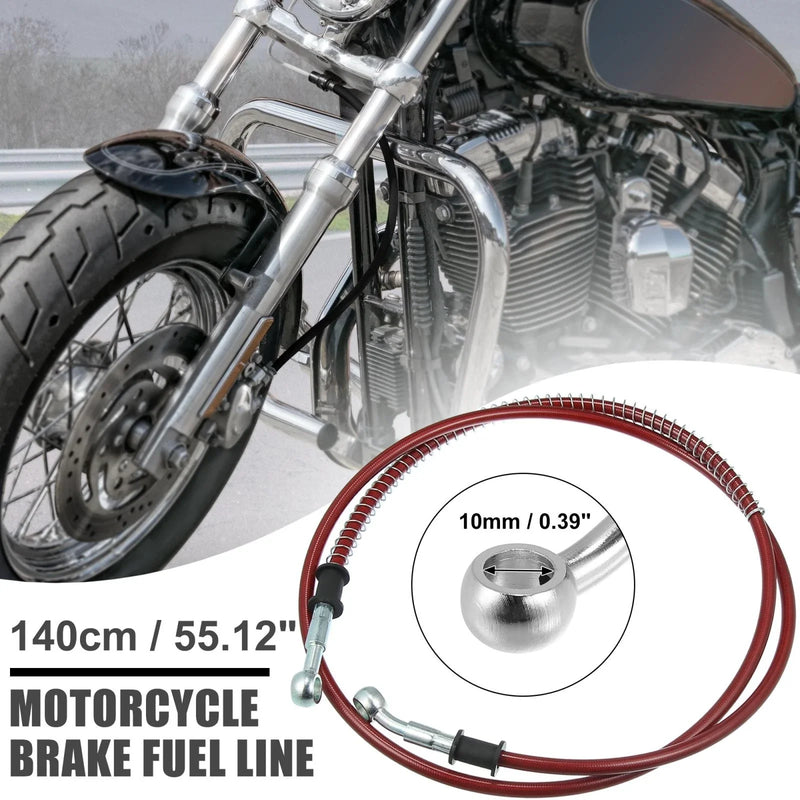 Motorcycle 10mm Brake Clutch Oil Hose Fitting Ends 140cm