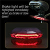 USB Rechargeable Black Bike Alarm Tail Light with Smart Brake Sensing
