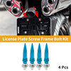 License Plate Screws Covers 82mm 4Pcs Aluminum Alloy Blue Universal Motorcycle