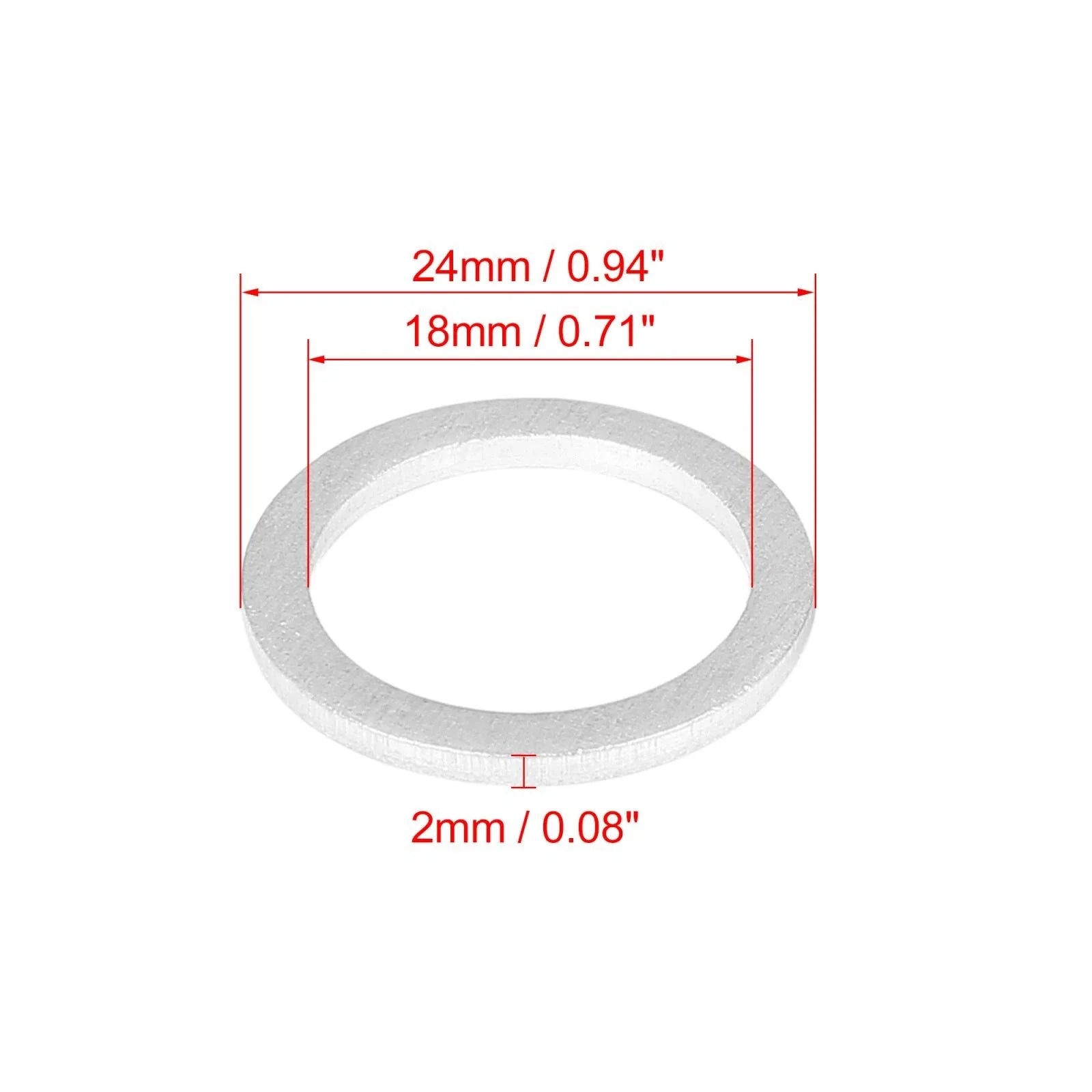 10 x M18 Silver Tone Oil Drain Plug Gaskets for Toyota (90430-18008)