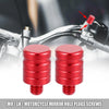 Universal 2 x M8x1.25 Motorcycle Left Side Mirror Hole Plug Cap Screws Red
