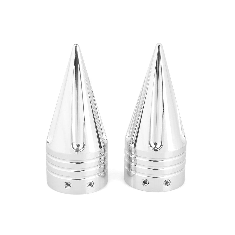 Harley Dyna Sportster 2 x Silver 29mm Front Axle Nut Covers (2004-2023)