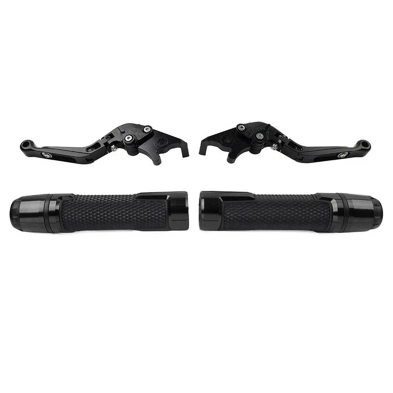 Daytona 675 CNC Black Extendable Brake Clutch Levers & Grips (2006-2018)