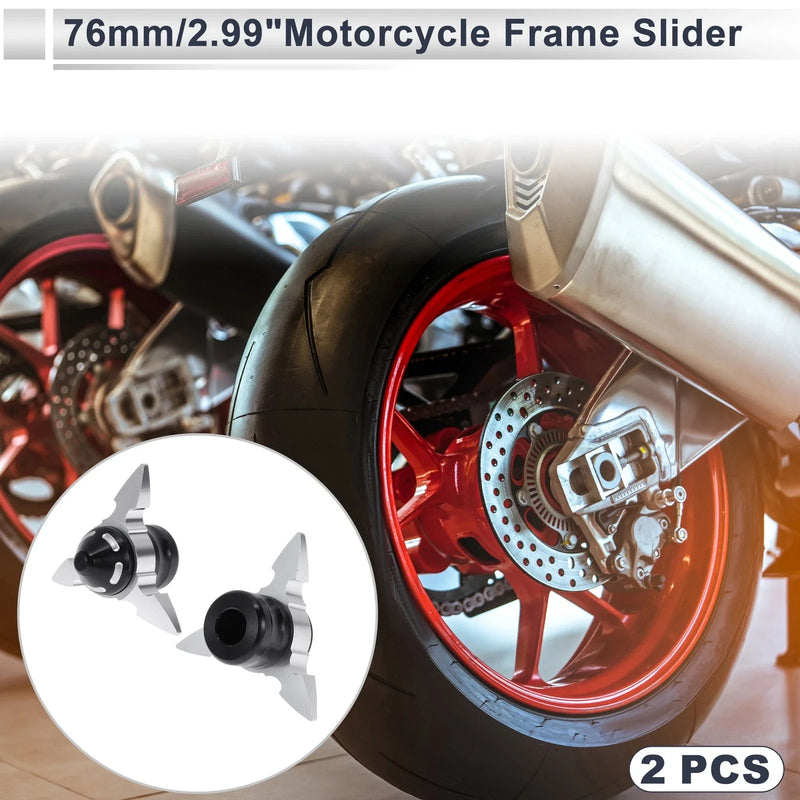 Make Model 0.59" Aluminum Alloy Plastic Motorcycle Slider Frame 2 x Pcs