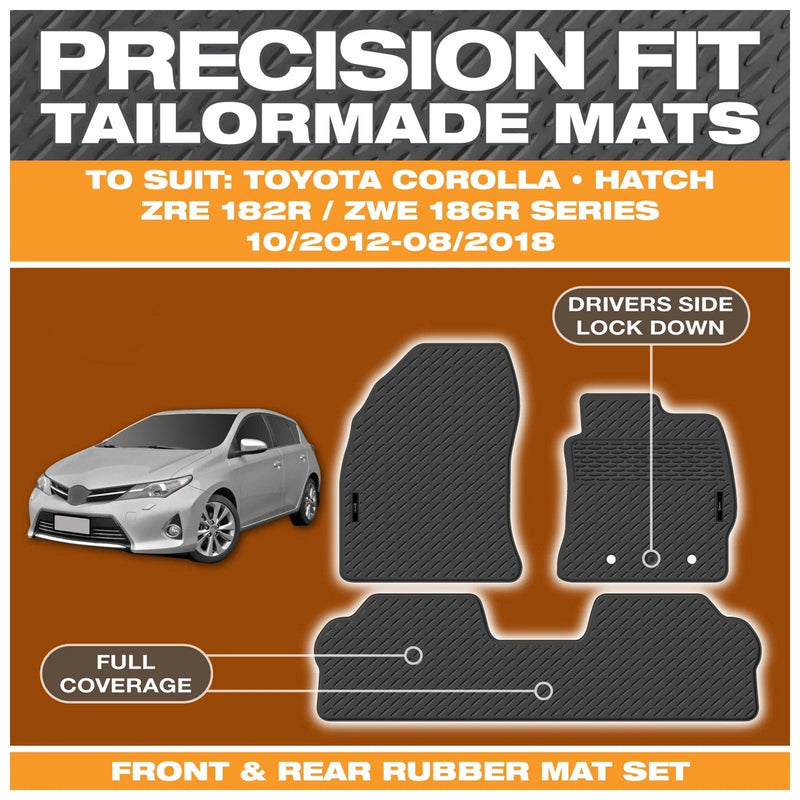 Toyota Corolla Custom Fit Moulded Rubber Floor Mats (2016-2018)