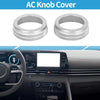 Hyundai Elantra (2021-2024) 2 x Silver Tone AC Climate Heater Switch Knob Covers