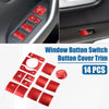 Toyota RAV4 (2019-2022) Red Aluminum 14Pcs Window Switch Button Cover Trim