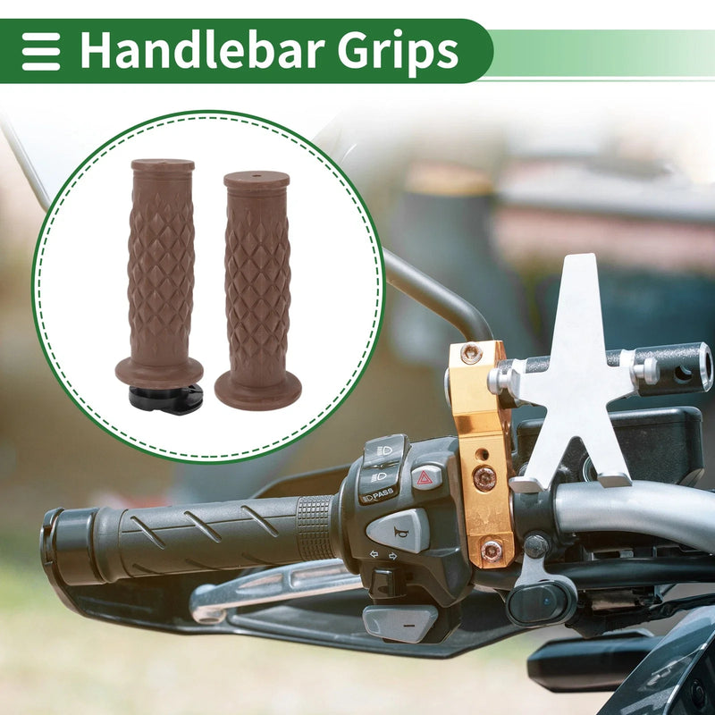 Motorcycle 7/8" 22mm Hand Grips TPU Light Brown