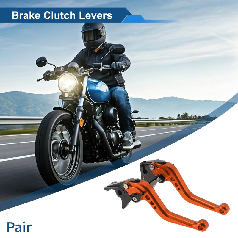 Kawasaki Z750 Orange Adjustable Short Brake Clutch Levers (2007–2012)