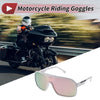 Motorcycle Riding Goggles Pink Lens Black White Frame UV400